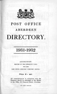 Post Office Aberdeen Directory, 1931-1932