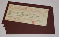 Burgundy Certificate Card Inserts (pack of 10)