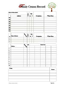 Census Record Page pack of 20