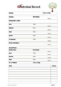 Individual Record Page pack of 20 