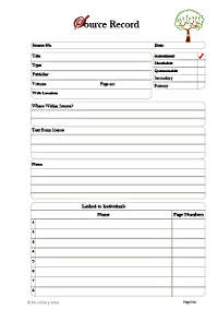 Source Record Page pack of 20