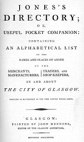 Jones's Directory of Glasgow 1787