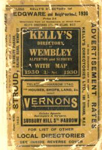 Kellys Directory of Wembley, Alperton & Sudbury, 1930