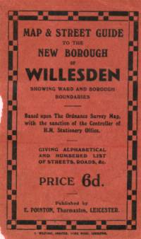 Pointon's Street Map of Willesden, 1933