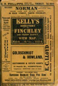 Kelly's Directory of Finchley & Friern Barnet, 1934
