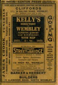 Kellys Directory of Wembley, Alperton, Sudbury & Kingsbury, 1935