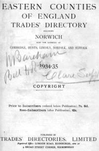 Eastern Counties of England Trades' Directory, 1934-35