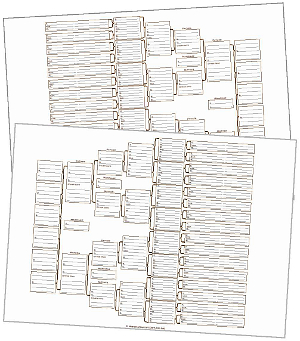 A3 Charts left and right facing for book pages - white